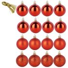 Home Styling Decoration, bombki choinkowe, nietłukące, czerwone, 5 cm, 16 szt.