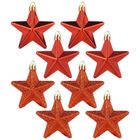 Home Styling Decoration, bombki choinkowe, nietłukące, gwiazdki, czerwone, 6,5 cm, 8 szt.