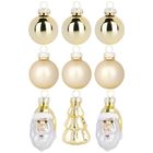 Home Styling Decoration, bombki choinkowe, nietłukące, złote, 3/5 cm, 9 szt.