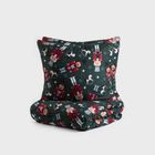 Homla, Aitona, pościel, z mikrofibry zielona z motywem świątecznym, 200-220 cm