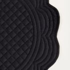 Homla, Alven, maty stołowe, czarne okrągłe z pikowaniem, 38 cm, 2 szt.