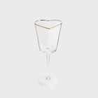 Homla, Amar, kieliszek na wino w kształcie serca ze złotym rantem, 0,3l, 726613