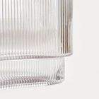 Homla, Amer, wazon, szklany podłużny prążkowany transparentny, 20-10-18,5 cm