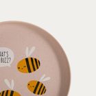 Homla, Annbee, talerz, z pszczołą różowy, 19 cm