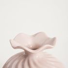 Homla, Aurelia, wazon, z falista górą beżowy, 16,5-16,5-19 cm