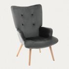 Homla, B2 Moss Plus, fotel, 2w1 welurowy szary, 70-95 cm