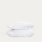 Homla, Bamsa, zestaw dwóch poszewek, z satyny bambusowej, biały, 50-60 cm