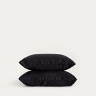 Homla, Bamsa, zestaw dwóch poszewek, z satyny bambusowej, czarny, 50-60 cm