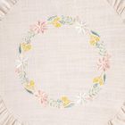 Homla, Banf, poduszka, ecru bawełniana z dekoracyjnym haftem, 38 cm