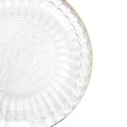 Homla, Barrel, talerzyk szklany, w paski ze złotym rantem, 15 cm