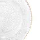 Homla, Barrel, talerzyk szklany, wzorzysty ze złotym rantem, 15 cm