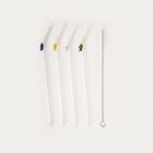 Homla, Blanca, zestaw słomek, z kolorowymi kwiatkami, 4 szt.