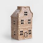 Homla, Crispo, domek z ledem, ceramiczny, brązowy, 11-10-21 cm