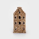 Homla, Crispo, domek z ledem, ceramiczny, brązowy, 7-7-14 cm