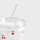 Homla, Embo Summer, szklanka ze słomką w wiśnie, 0,4l, 745898