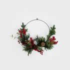 Homla, Farila, stroik, świąteczny na metalowej obręczy, 40 cm