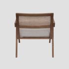 Homla, Fedele, fotel, drewniany dębowy z rattanem, brązowy, 63-75-75 cm