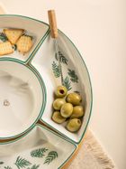 Homla, Fincan, półmisek, w zielone liście, 30 cm