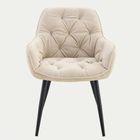 Homla, Fussy, krzesło, w tkaninie, beżowe, 57-63-84 cm