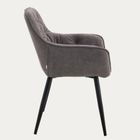 Homla, Fussy, krzesło, w tkaninie, szare, 57-63-84 cm