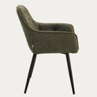 Homla, Fussy, krzesło, w tkaninie, zielone, 57-63-84 cm
