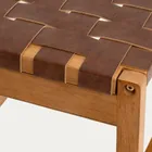 Homla, Futurum, taboret, drewniany, brązowy, 50-35-45 cm