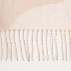 Homla, Kalor, koc, beżowy żakardowy we wzór z frędzlami, 135-200 cm