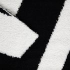 Homla, Kobe, koc gruby żakardowy w czarno-białe pasy, 130-170 cm