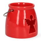 Homla, Lanern, lampion z aniołem, czerwony, 8-8 cm