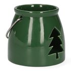 Homla, Lanern, lampion, z choinką zielony, 8-8 cm