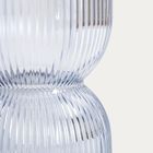 Homla, Limpid, wazon, szklany prążkowany błękitny, 20 cm