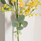 Homla, Maloo, gałązka sztuczna, z żółtymi kwiatkami, 87 cm