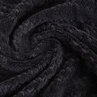 Homla, Mavro, koc miękki czarny z ozdobnym przeszyciem i lamówką, 150-200 cm