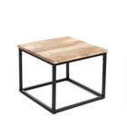 Homla, Maya, zestaw stolików kawowych, lite drewno mango + metal, 110-60-45 cm, 50-50-40 cm