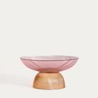 Homla, Megalo, patera, szklana różowo - żółta, 25 cm