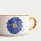 Homla, Meren, naczynie do serwowania, z niebieskim kwiatem i złotym uchem, 0,6l