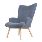 Homla, Moss, Fotel w tkaninie Teddy Boucle granatowy 70-95 cm