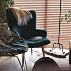 Homla, Moss, Fotel welurowy zielony 70-95 cm
