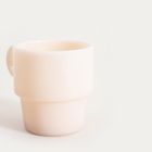 Homla, Pallora, szklanka, z uchem z mlecznego szkła beżowa, 0,25l