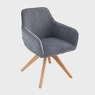 Homla, Pema, krzesło sztruksowe, ciemnoszare, 56-60-82 cm