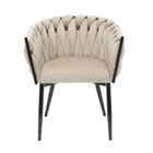 Homla, Prinssi, krzesło, welurowe beżowe, 64-54-73 cm