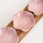 Homla, Sakura, zestaw do serwowania, z różowymi miseczkami, 32,5-10-3 cm, 4 elementy