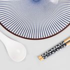 Homla, Salado, zestaw do ramen w paski z brązowym rantem, 21 cm