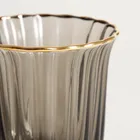 Homla, Scuro, szklanka ryflowana ze złotym rantem, 0,22l