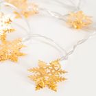 Homla, Snoflock, lampki, złote śnieżynki, 40 cm