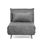 Homla, Solace, sofa sztruksowa, 1-osobowa, z funkcją spania, szara, 83-91-84 cm, 871639