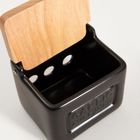 Homla, Sylan, pojemnik na czosnek, czarny, 12-10,5 cm, 763625