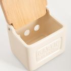 Homla, Sylan, pojemnik na czosnek, śmietanowy, 12-10,5 cm, 763618