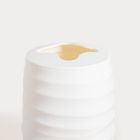 Homla, Torus, kubek łazienkowy, z tłoczeniem biały, 8,2-8,2-11 cm