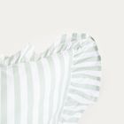 Homla, Trudy, pościel, bawełniana w pistacjowe paski z falbanką, 140-200 cm